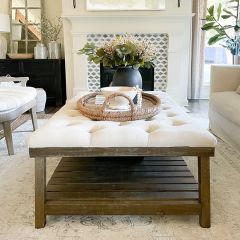 Farmhouse Tufted Cocktail Ottoman