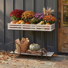 Farmhouse Wheelbarrow Plant Stand Table