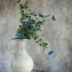 Faux Blue Anemone Spray