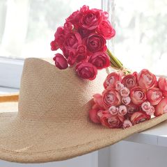 Faux Bright Ranunculus Bouquet, Set of 2