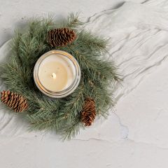 Faux Pinecone Candle Wreath