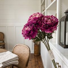 Faux Purple Peony Floral Stem