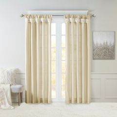 Faux Silk Twist Tab Curtain Panel