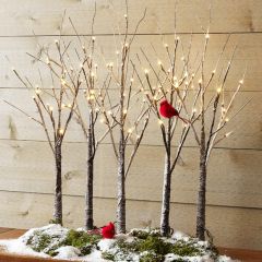Faux Snowy Lighted Tree Branch Grove