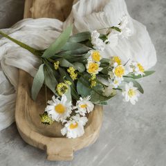 Faux White Summer Daisy Stem Bush