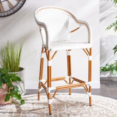 Faux Wicker Outdoor Bar Stool