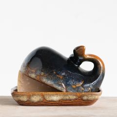 Reactive Glaze Whale Butter Dish
