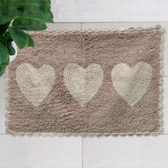 Cotton Tufted Hearts Bath Mat