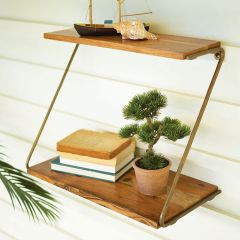 Wood and Iron Modern Wall Shelf