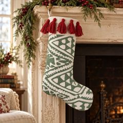 Festive Christmas Quilted Stocking with Tassels