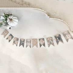 Festive Fall Plaid Wood Banner