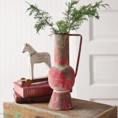 Festive Metal Pitcher Vase