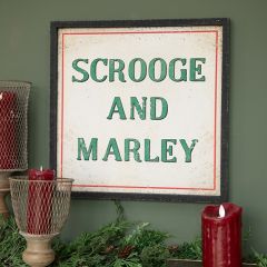 Festive Scrooge And Marley Wall Sign