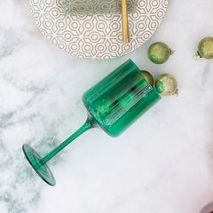Festive Stemmed Wine Glass Set of 2