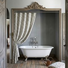 Fields of Gray Botanical Print Shower Curtain