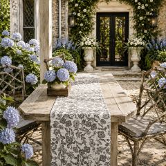 Fields of Gray Botanical Print Table Runner