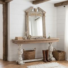 Fir Wood Buffet Table With Carved Base