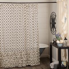 Fleur De Lis Ruffled Shower Curtain