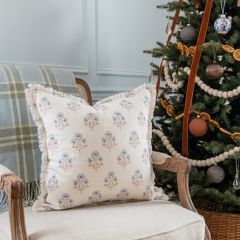 Floral Block Print Pattern Pillow Cover