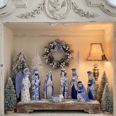 Floral Ceramic 7 Piece Nativity Set