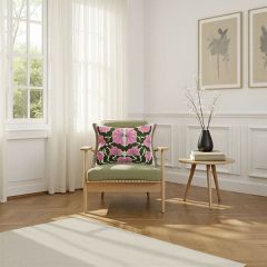 Floral Embroidered Lumbar Pillow with Eyelash Fringe