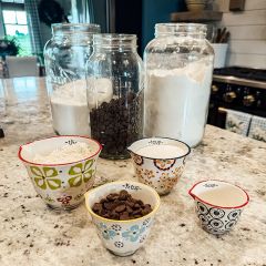 Floral Hand Painted Measuring Cups Set of 4