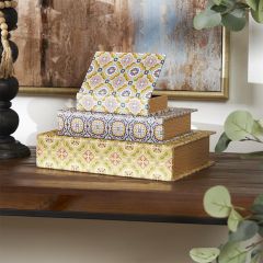 Floral Pattern Keepsake Book Box Set of 3