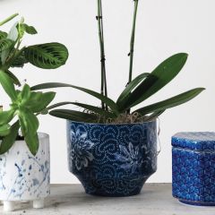 Floral Pattern Round Planter