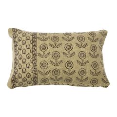 Floral Print Cotton Lumbar Pillow