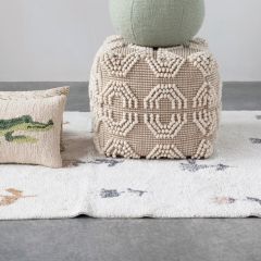 Floral Print Stonewashed Accent Rug