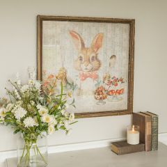 Floral Striped Dessert Bunny Wall Art