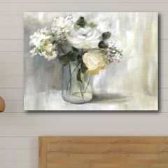 Flowers In Jar Vase Canvas Wall Art