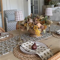 Flowing Floral Block Print Table Runner