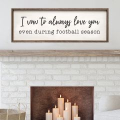 Football Season White Framed Sign