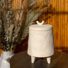 Footed Ceramic Cylinder Canister