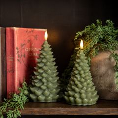 Forest Green Flameless Balsam Tree Candle