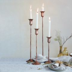 Forged Iron Copper Taper Holder Set of 4