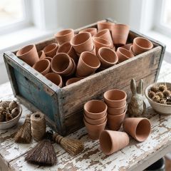 Found Terra Cotta Mini Pot Set of 16