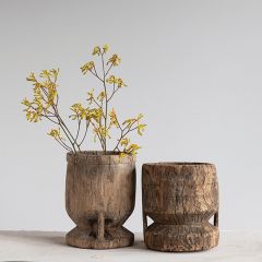 Found Wood Mortar Bowl
