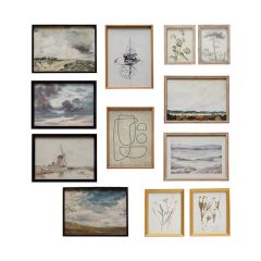 Framed Eclectic Print Set of 12