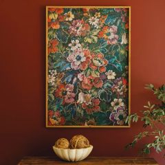 Framed Floral Printed Paper Wall Art