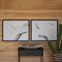 Framed Heron Prints Set of 2