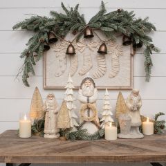 Framed Pressed Metal Christmas Stockings Wall Art