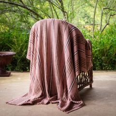 Frayed Edge Striped Throw Blanket