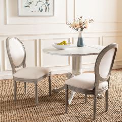 French Country Oval Back Side Chair Set of 2