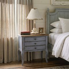 French Provincial 3 Drawer Side Table