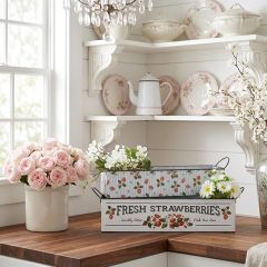 Fresh Strawberries Galvanized Bin Set of 2