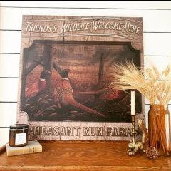 Friends and Wildlife Welcome Canvas Wall Art