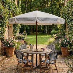 Fringed Outdoor Umbrella Navy