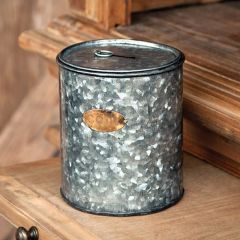 Galvanized Farmhouse Coin Bank Set of 2
